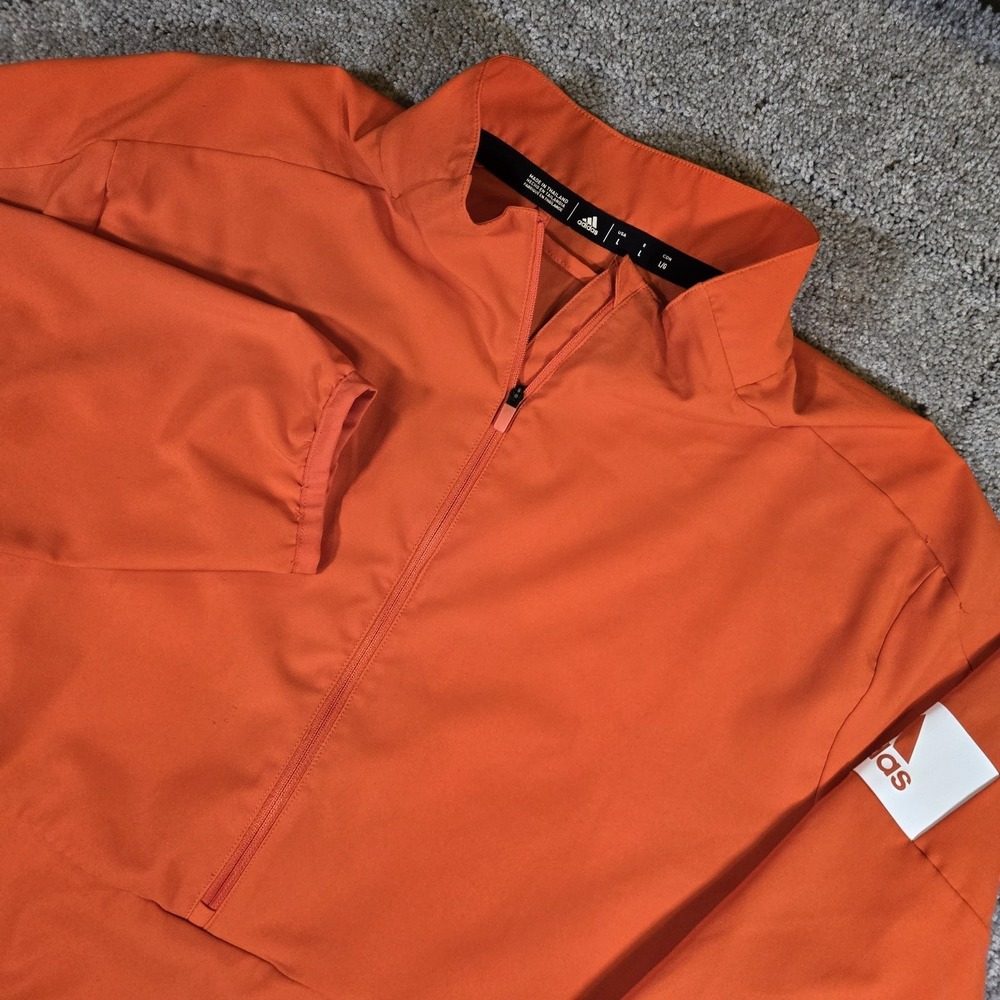 Adidas Climalite Team Issue 1/4 Zip Windbreaker Golf Jacket Mens‎ Large Orange